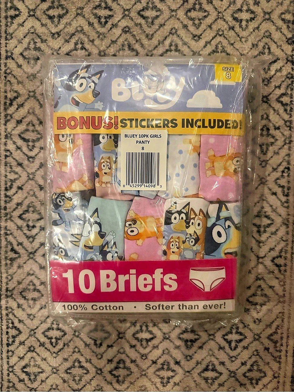 Bluey 10PK Girls Panty Girls Size 8 10-Pack Briefs